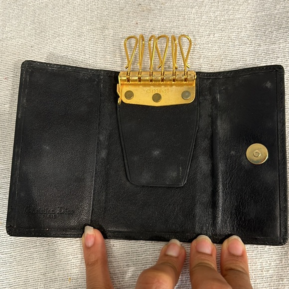 Christian Dior Coated Black Key Case Coin Pouch - Picture 7 of 9